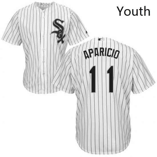 Youth Majestic Chicago White Sox 11 Luis Aparicio Authentic White Home Cool Base MLB Jersey